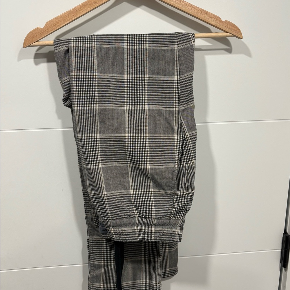 Plaid Pants with Black and White Pattern